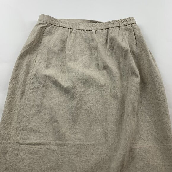 Vintage Requirements Natural Linen Wrap Maxi Skirt 14 USA Made - Picture 5 of 5
